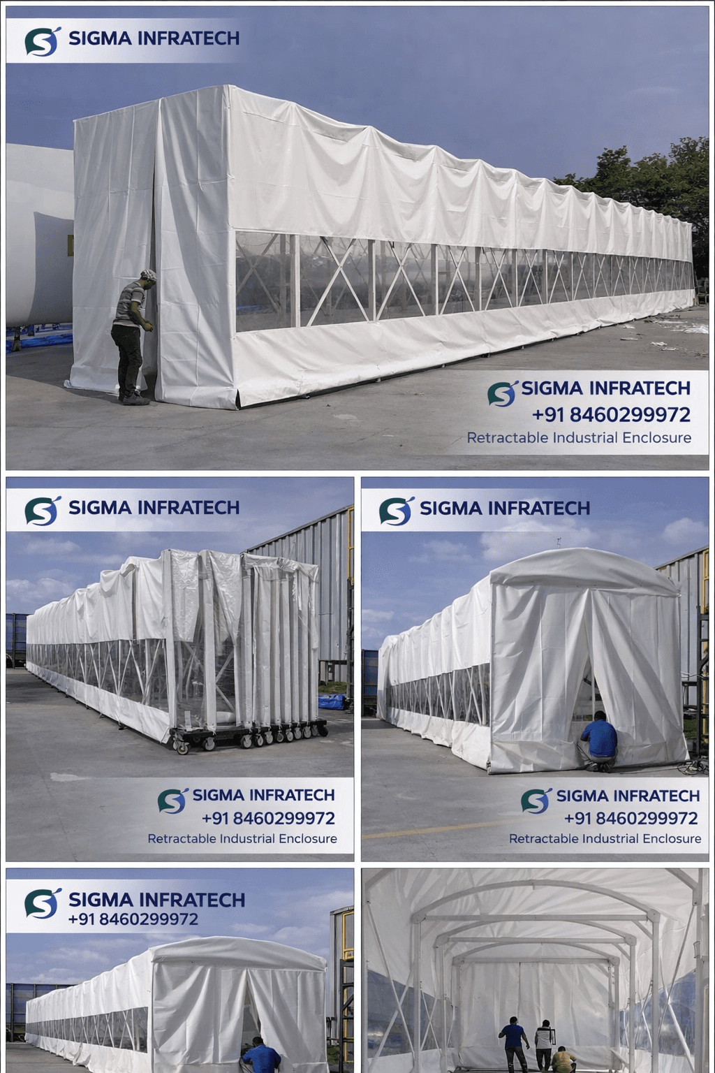 Sigma Infratech retractable enclosure project collage