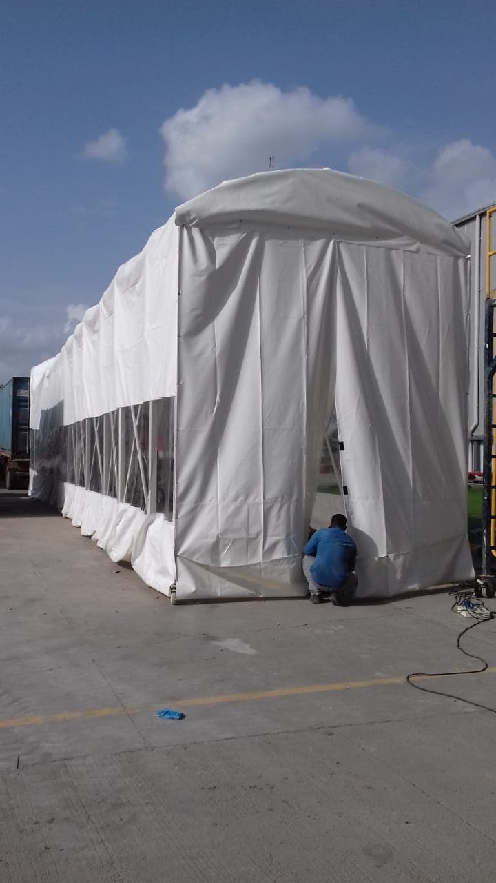 PVC industrial enclosure entrance