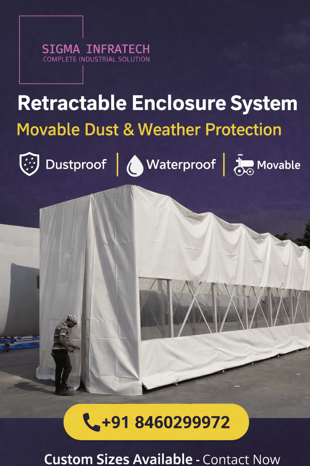 Movable dustproof and waterproof industrial enclosure