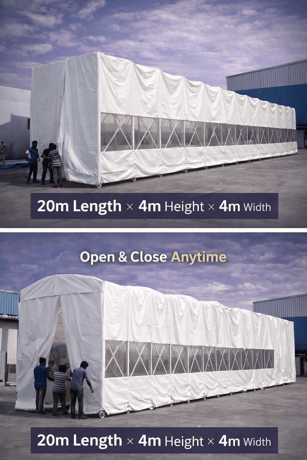 Retractable Industrial Shelter